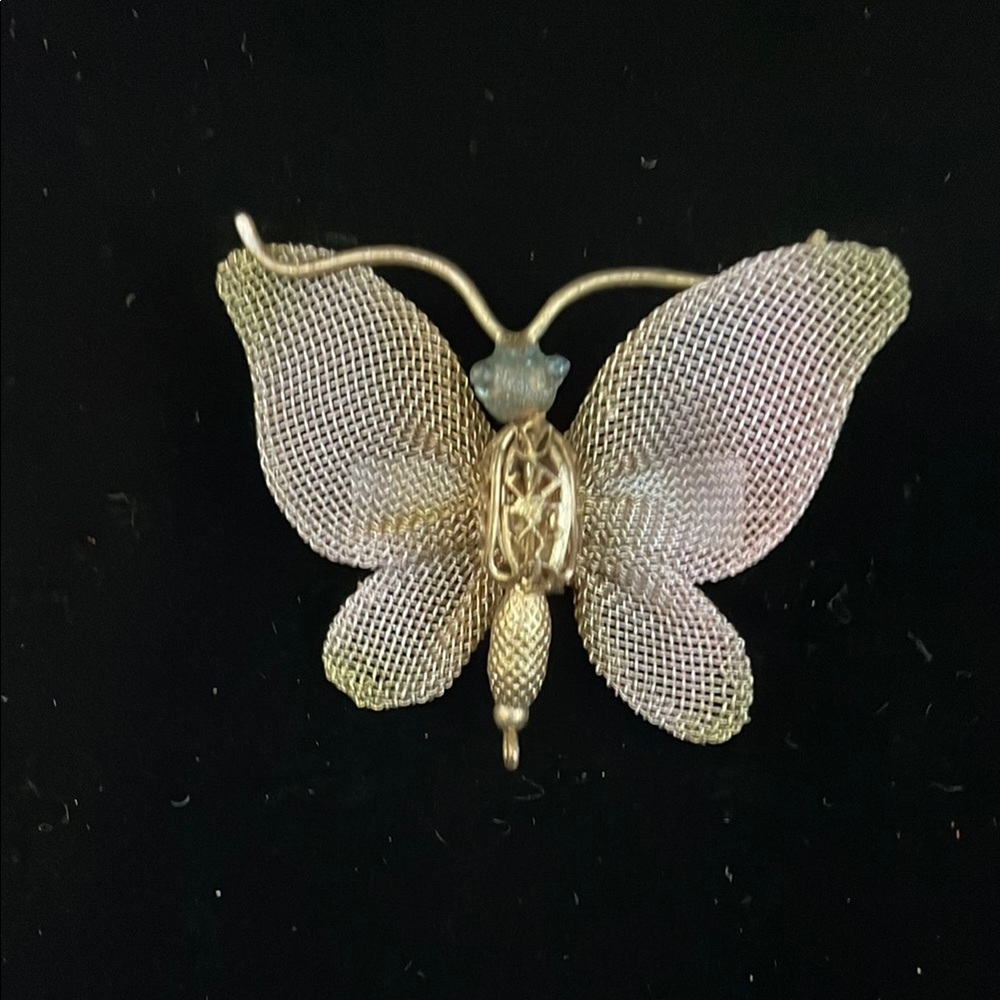 Sarah Cavender Metalworks Elegant Goldish- Pink Butterfly Brooch